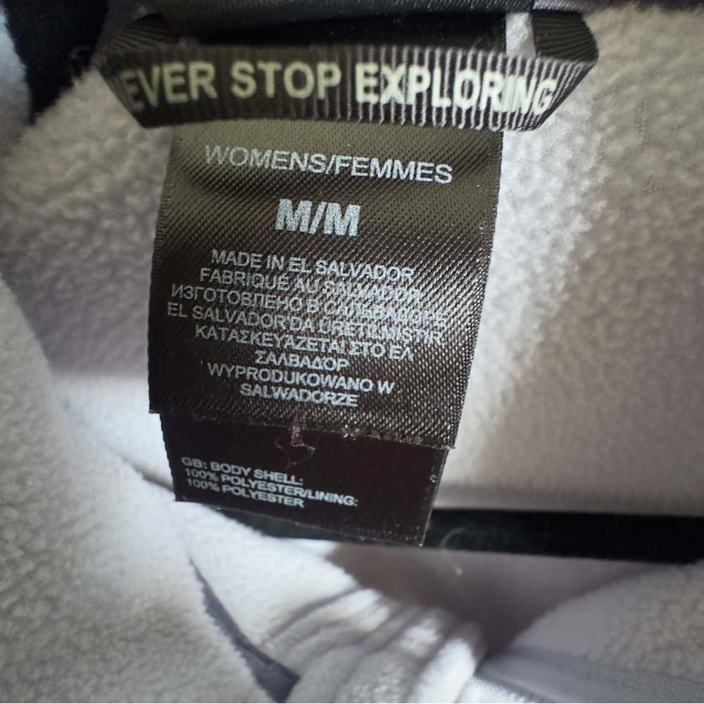 The North Face Full Zip Fleece Jacket Lilac Purple Colorblock Women Size Medium - Picture 9 of 11